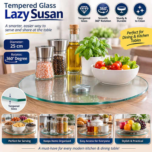 25cm tempered glass lazy - tempered,