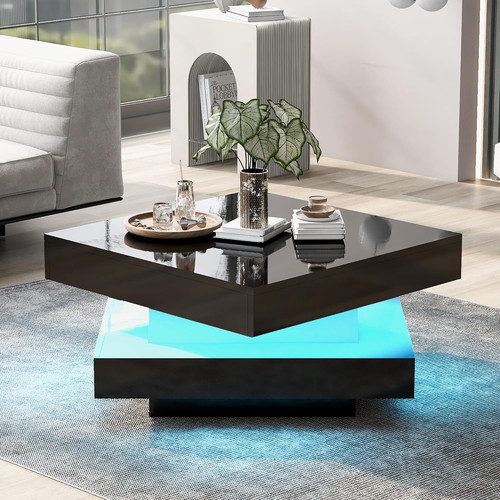 Coffee table square gloss - coffee,