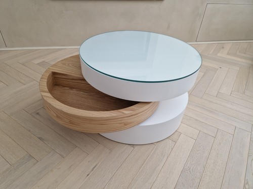 Rotating round coffee table - round,