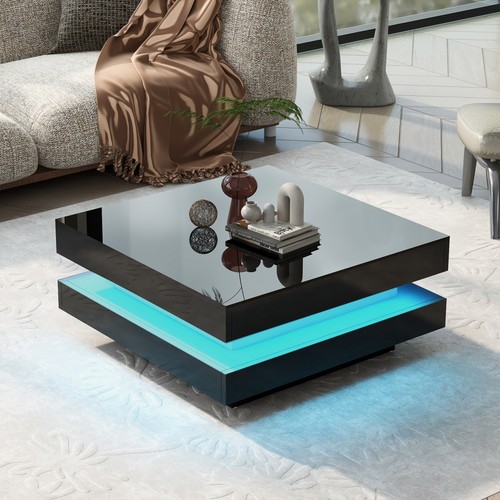 White square high gloss - high, coffee