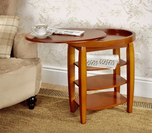 Swivel top side table - side, with
